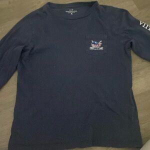 Vineyard vines, dark blue hockey, long sleeve shirt, kids medium